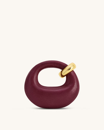 Abacus Mini Handtasche mit Henkel - Kunst-Schlangenlederoptik - Burgund