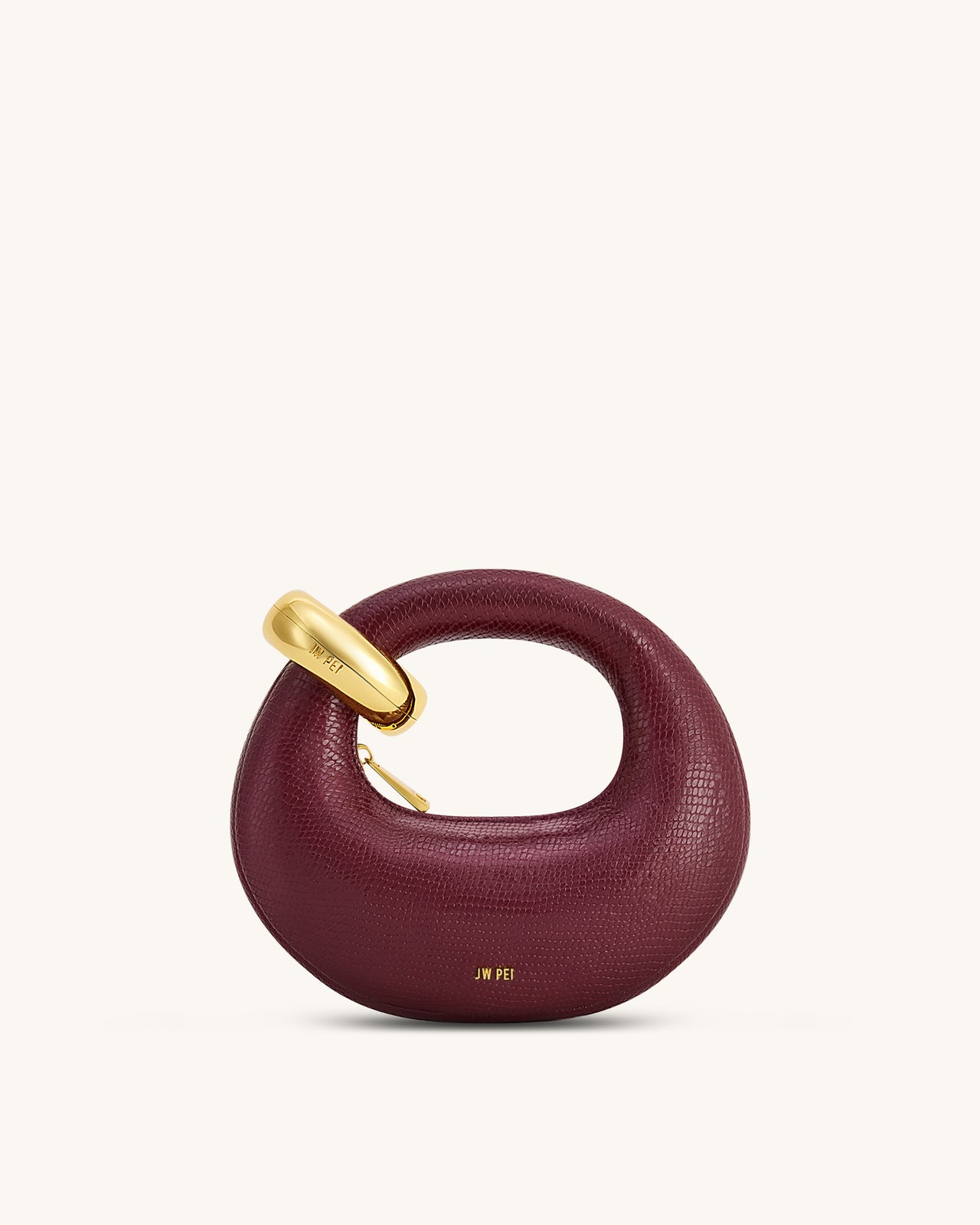 Abacus Mini Handtasche mit Henkel - Kunst-Schlangenlederoptik - Burgund