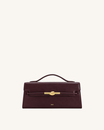 Lena Metall-Seilknoten Henkeltasche - Tiefes Bordeaux