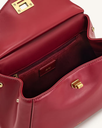Lucia Klassische Top-Handtasche - Bordeauxrot