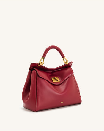 Lucia Klassische Top-Handtasche - Bordeauxrot