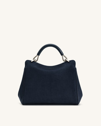 Lucia Klassische Handtasche aus Kunstwildleder – Marineblau