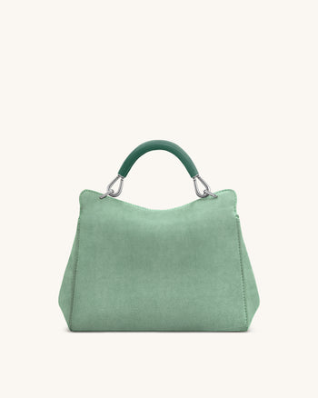 Lucia Klassische Handtasche aus Kunstwildleder – Matcha-Grün