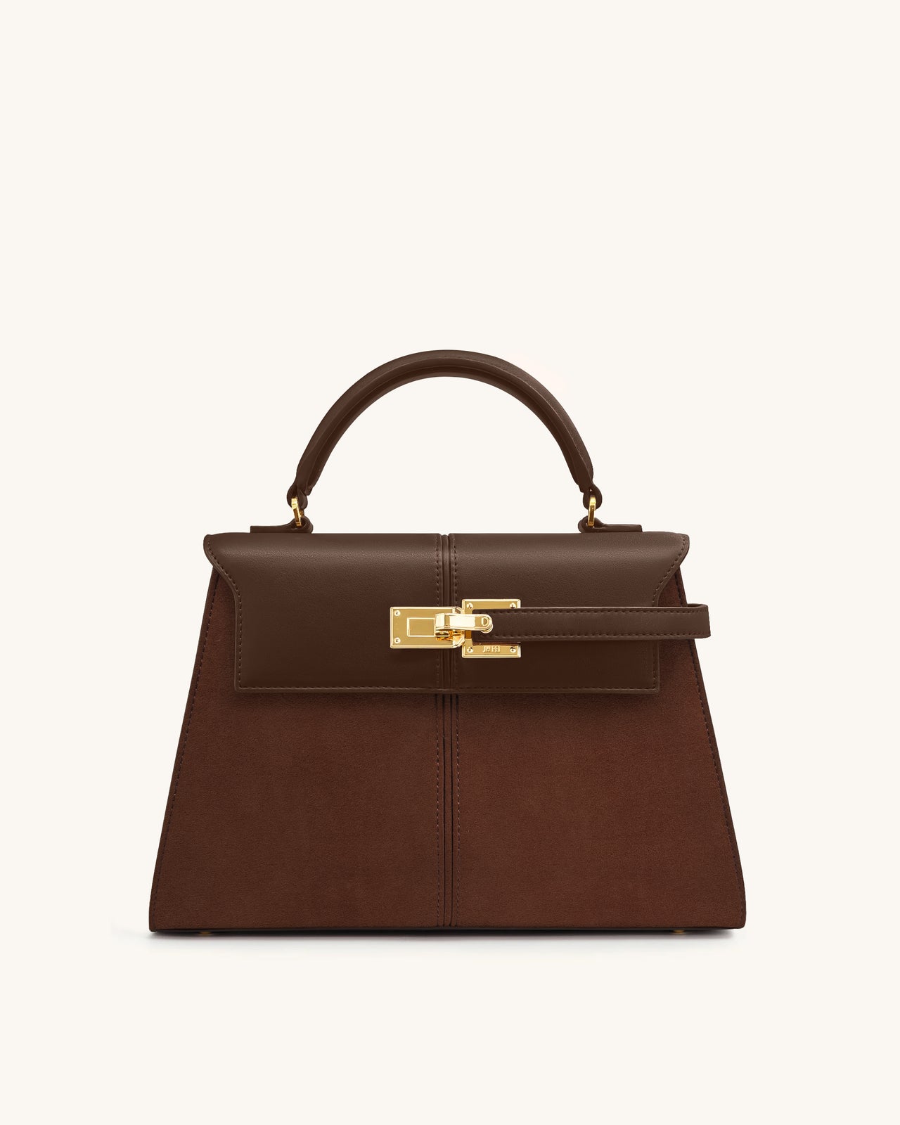 Elise Große Handtasche aus Kunstwildleder - Mokkabraun
