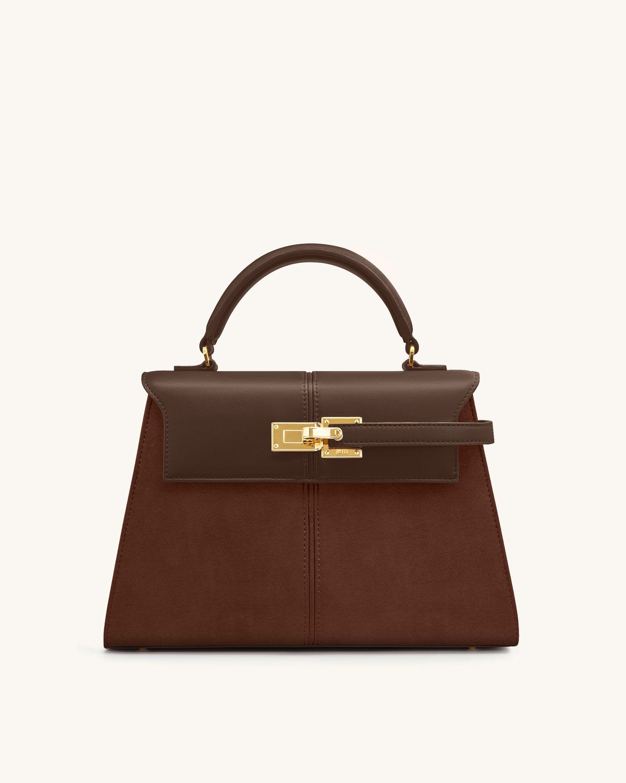 Elise Große Handtasche aus Kunstwildleder - Mokkabraun