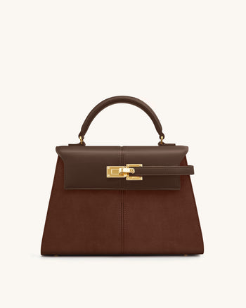 Elise Große Handtasche aus Kunstwildleder - Mokkabraun