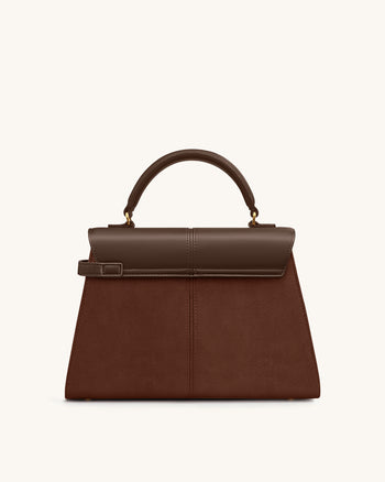 Elise Große Handtasche aus Kunstwildleder - Mokkabraun