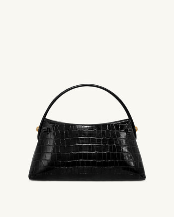 Talia Henkeltasche – Schwarzes Kroko-Design