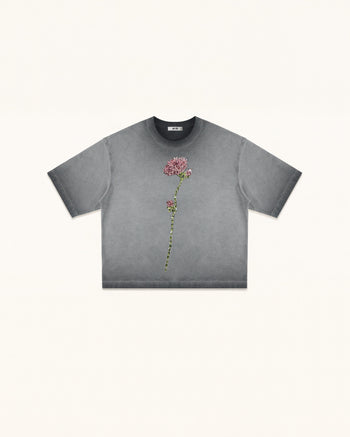 The Enchanted T-Shirt mit Strass-Rose – Gewaschenes Grau