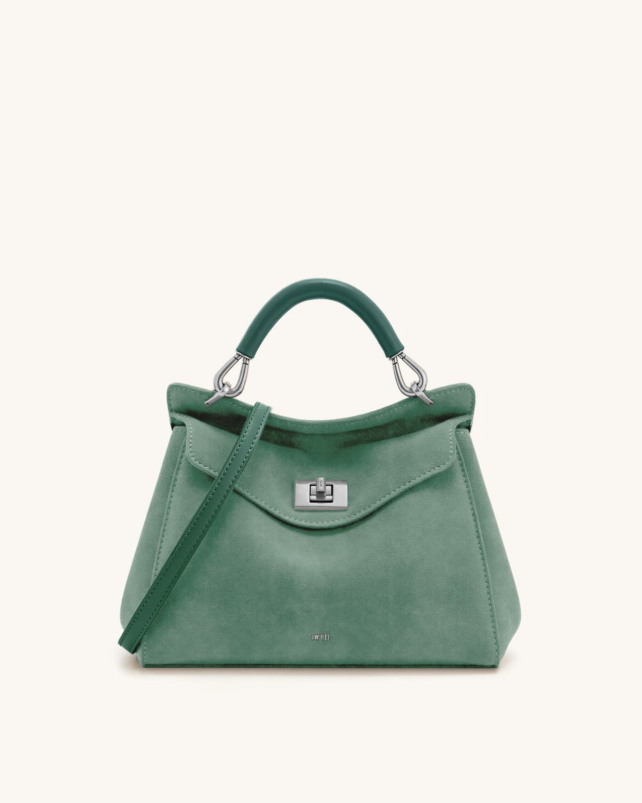 Lucia Klassische Handtasche aus Kunstwildleder – Matcha-Grün