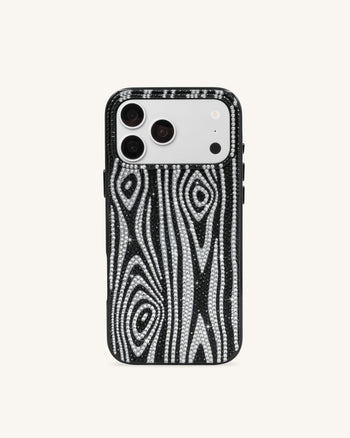Zebra Strass-Handyhülle - Schwarz