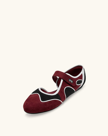 Zoe Mary Janes Ballerinas – Burgunder Schwarz
