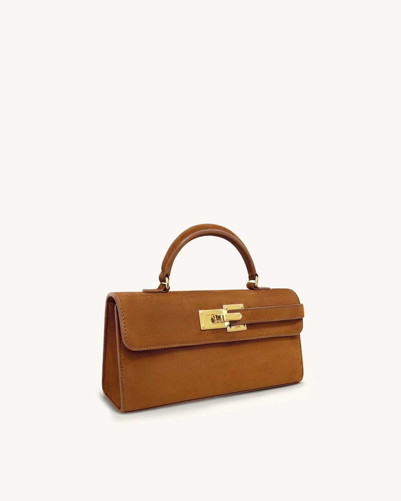 Keyla Handtasche aus Kunstveloursleder mit Griff – Braun