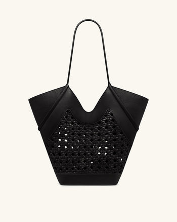 Maribel Gewebte Panel-Tragetasche - Schwarz
