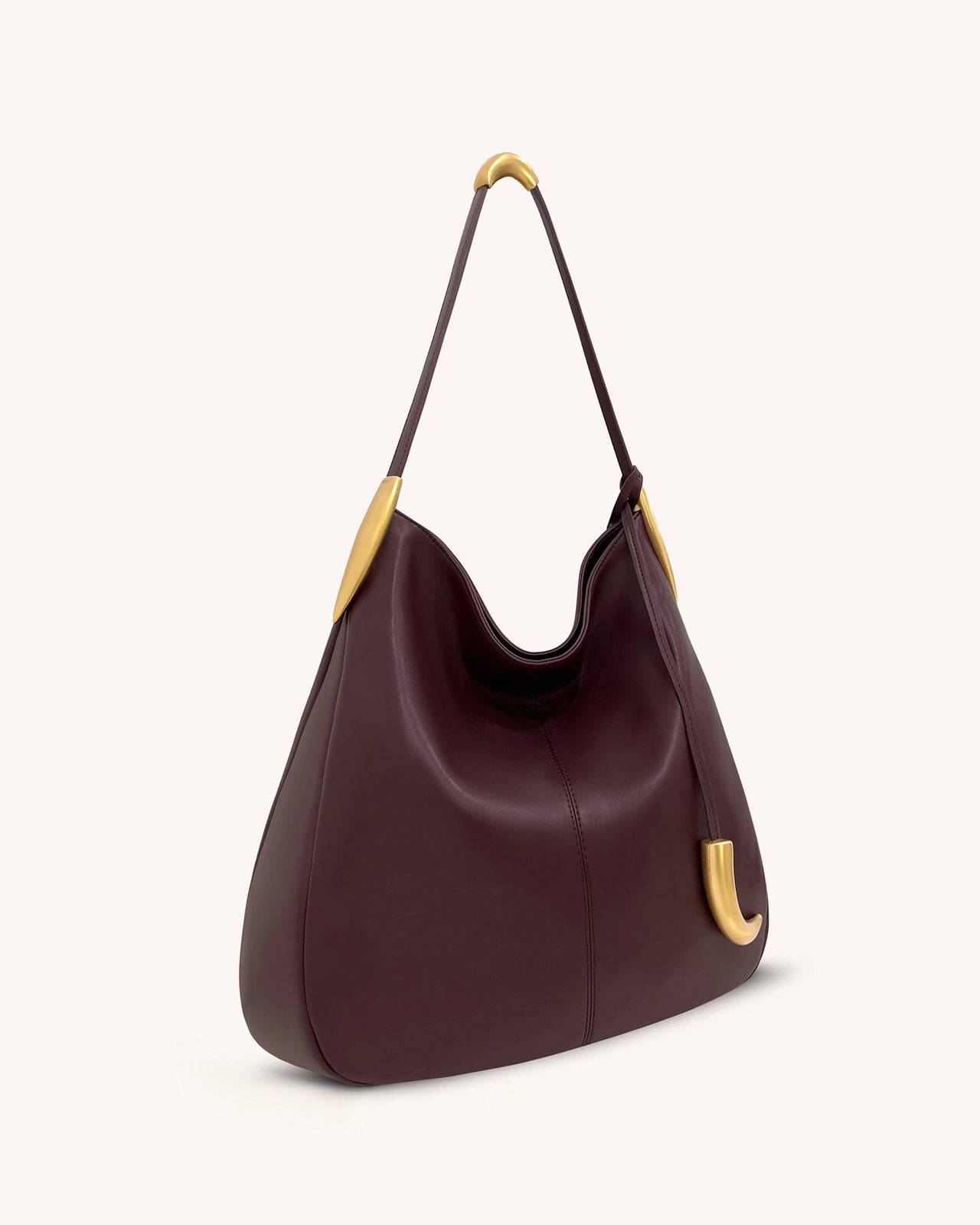 Nina Hobo-Bag mit Metallanhänger – Burgunderrot