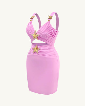 Minikleid mit Sternendetails – Rosa