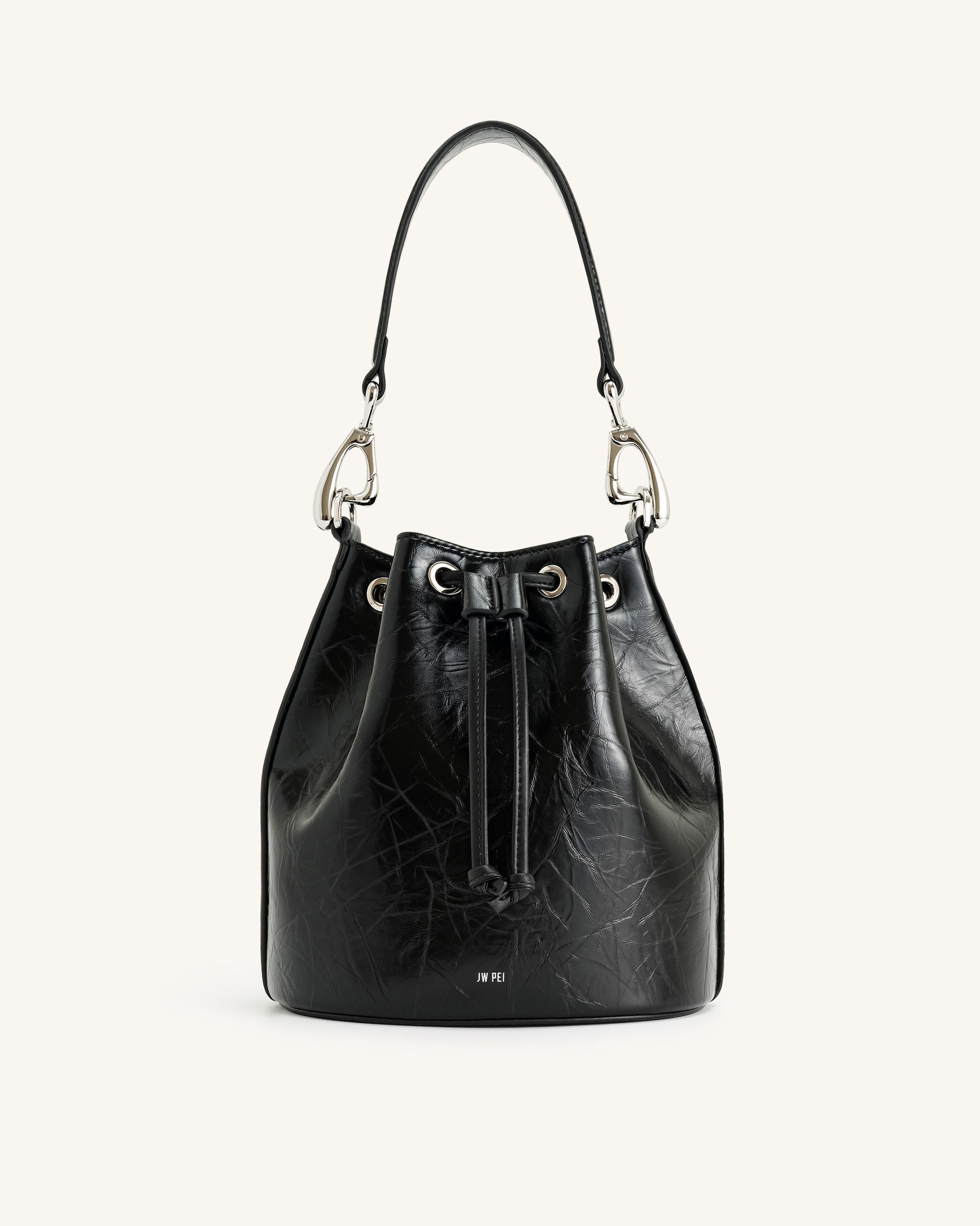 Yulia Crushed Eimer-Tasche - Schwarz
