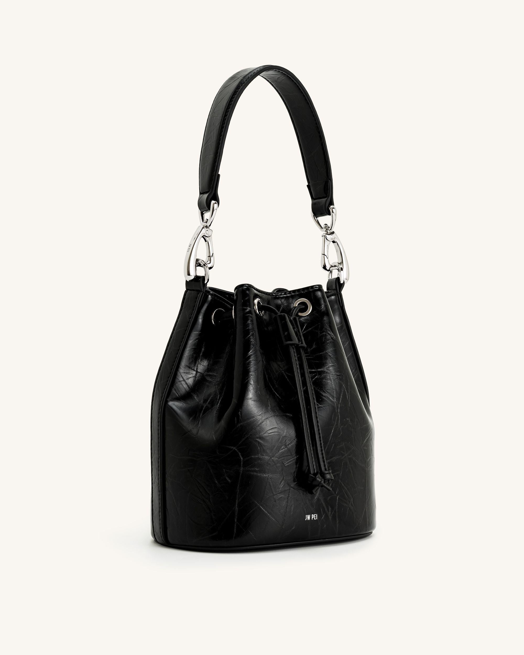 Yulia Crushed Eimer-Tasche - Schwarz