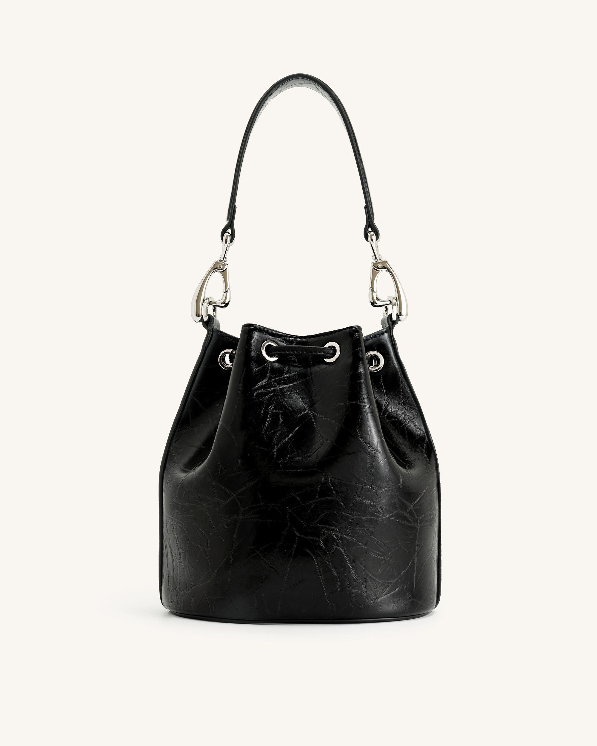 Yulia Crushed Eimer-Tasche - Schwarz