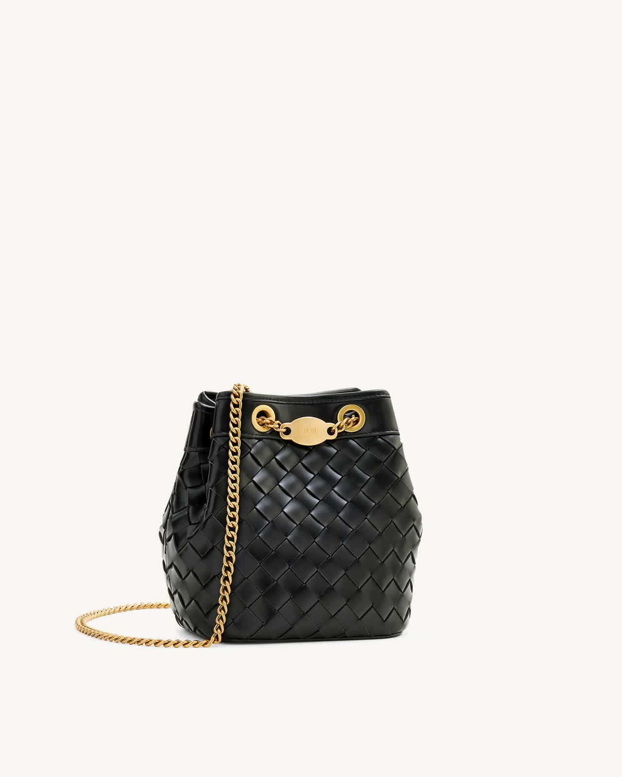 Yara Handgewebte Beuteltasche – Schwarz