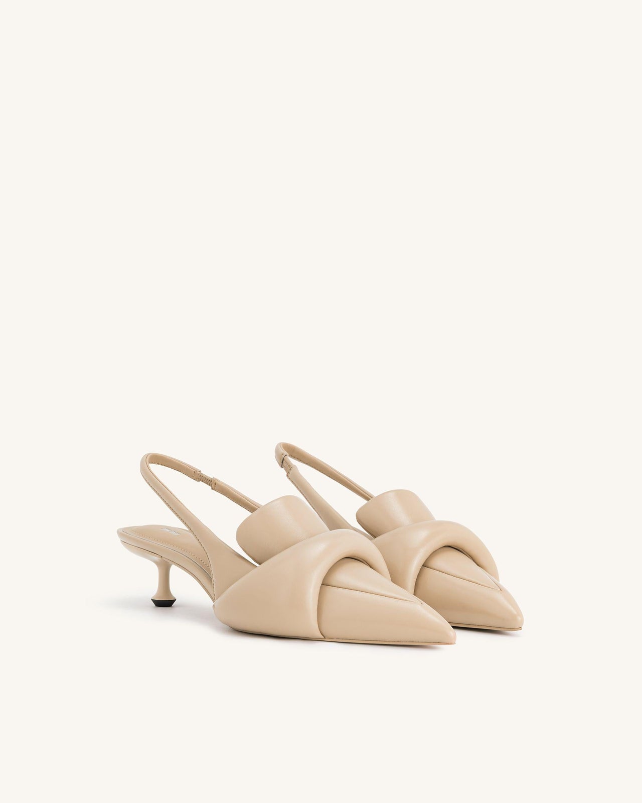 Carla Weiche Gepolsterte Kitten-Heel-Pumps - Apricot