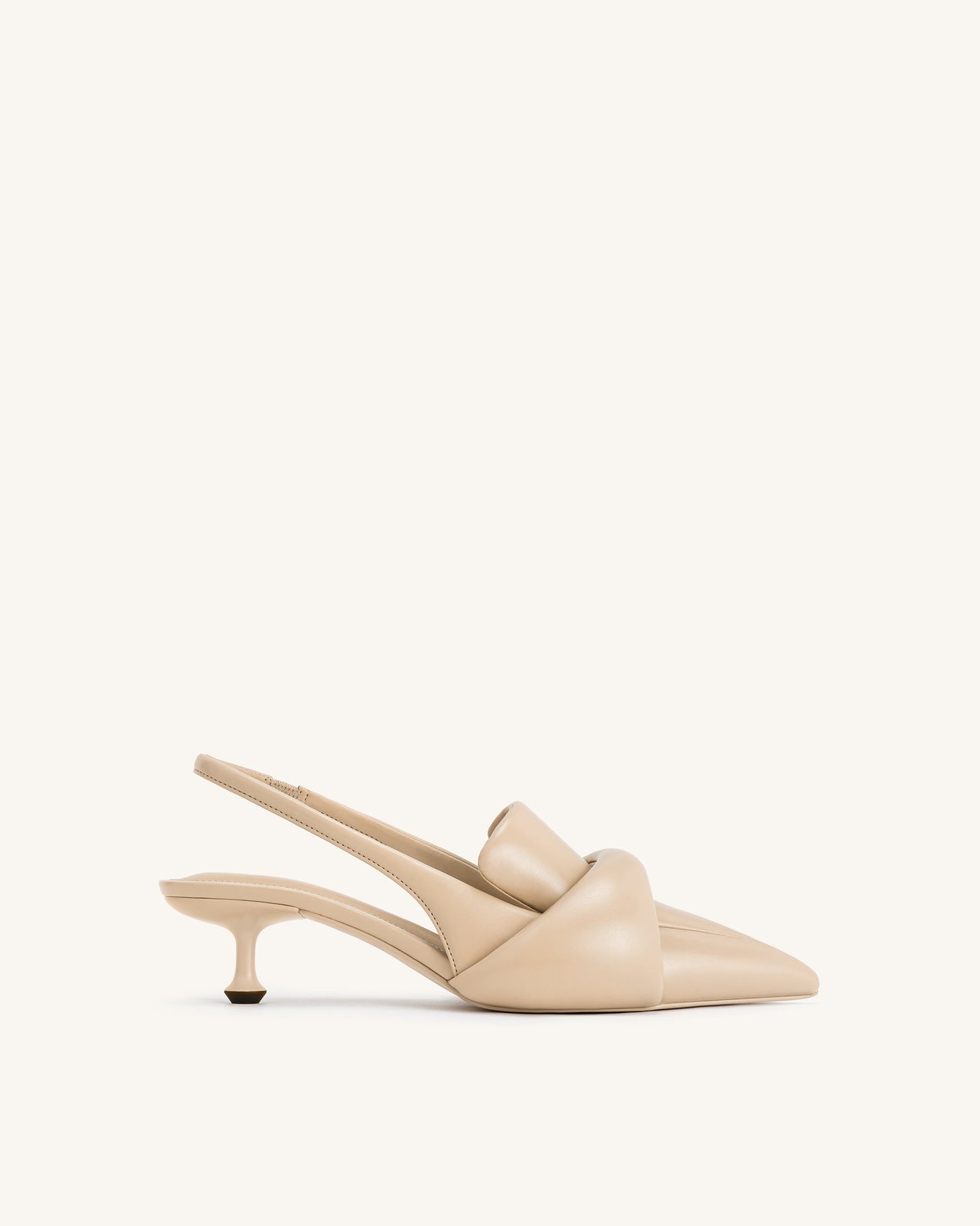 Carla Weiche Gepolsterte Kitten-Heel-Pumps - Apricot