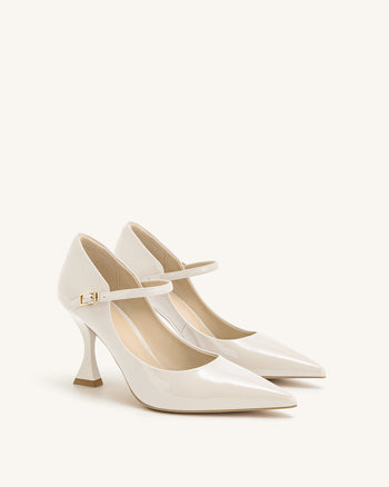 Thalina Lackleder-Pumps – Beige