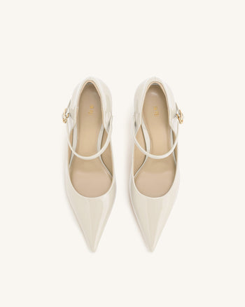 Thalina Lackleder-Pumps – Beige