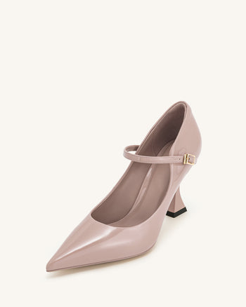 Thalina Lackleder-Pumps – Altrosa