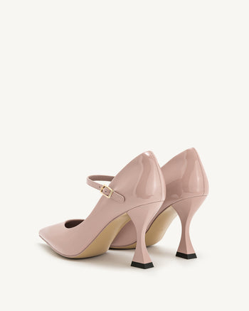 Thalina Lackleder-Pumps – Altrosa