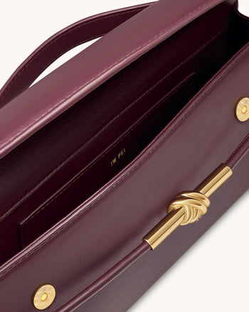 Lena Metall-Seilknoten Henkeltasche - Tiefes Bordeaux