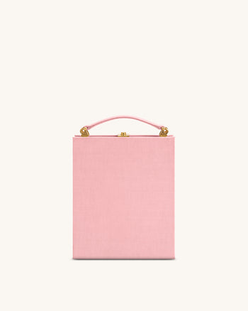 Taya-Clutch in Buchform mit Welpenmuster - Rosa