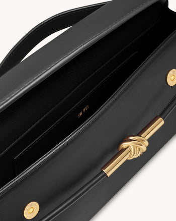 Lena Metall-Seilknoten Henkeltasche - Schwarz