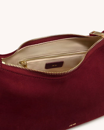 Nell Henkeltasche mit Fransen-Hardware - Burgund