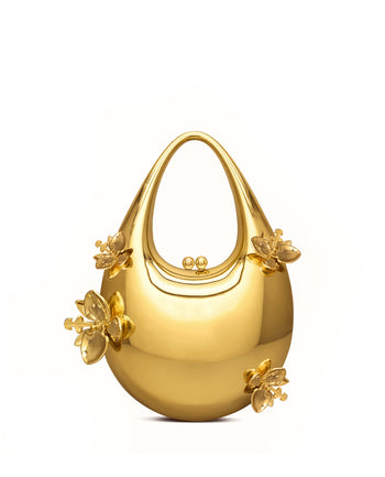 Lydia Blumengeschmückte Handtasche - Gold