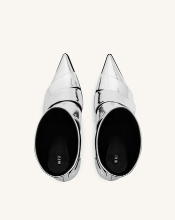 Emily Riemen-Stiefeletten - Silber