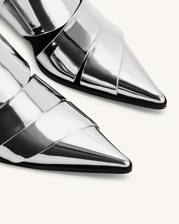 Emily Riemen-Stiefeletten - Silber