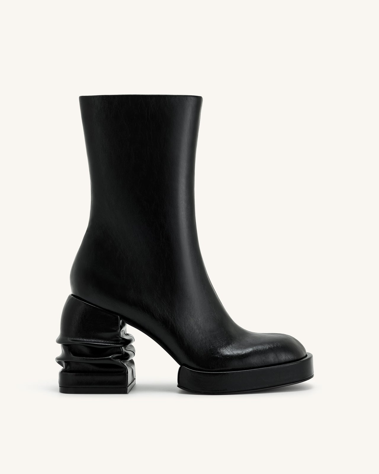 Saylor Plateau-Stiefeletten mit Rundzehen - Schwarz