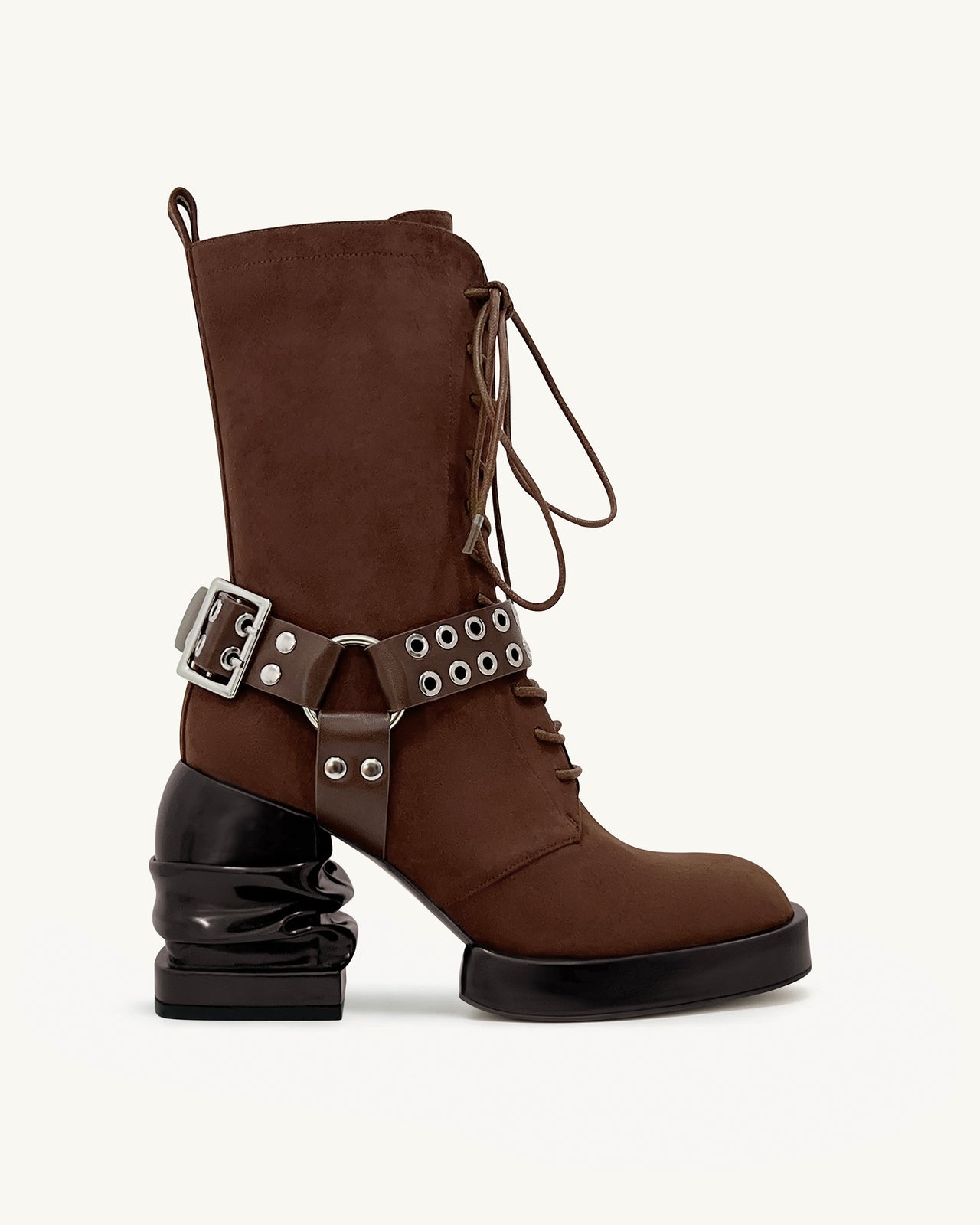 Saylor Runde Zehen Plattform Schnallenstiefel - Braun