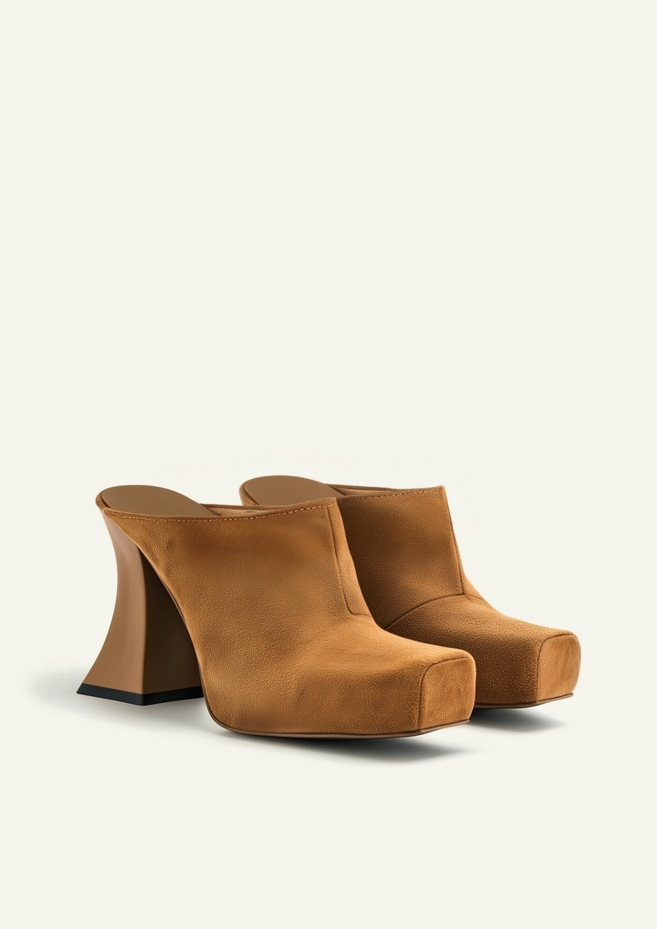 Reyna Eckige Zehen Plattform Mules - Braun