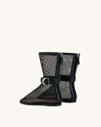 Sophia Mesh-Stiefel - Schwarz