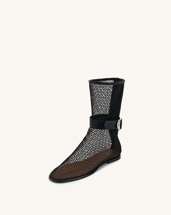 Sophia Mesh-Stiefel - Schwarz