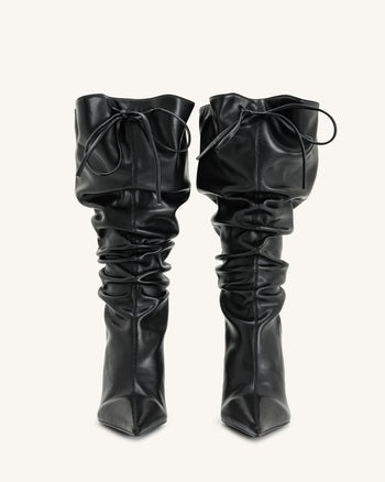 Olivia Leder High Heel Stiefel - Schwarz