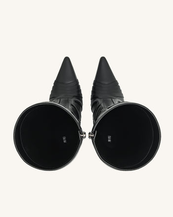 Odette Futuristische Stiefeletten mit Absatz - Schwarz