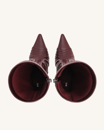 Odette Futuristische Stiefeletten mit Absatz - Bordeaux