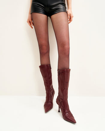Odette Futuristische Stiefeletten mit Absatz - Bordeaux