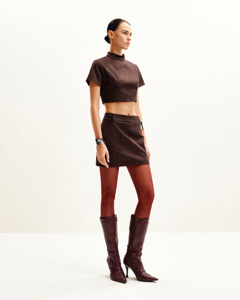 Odette Futuristische Stiefeletten mit Absatz - Bordeaux