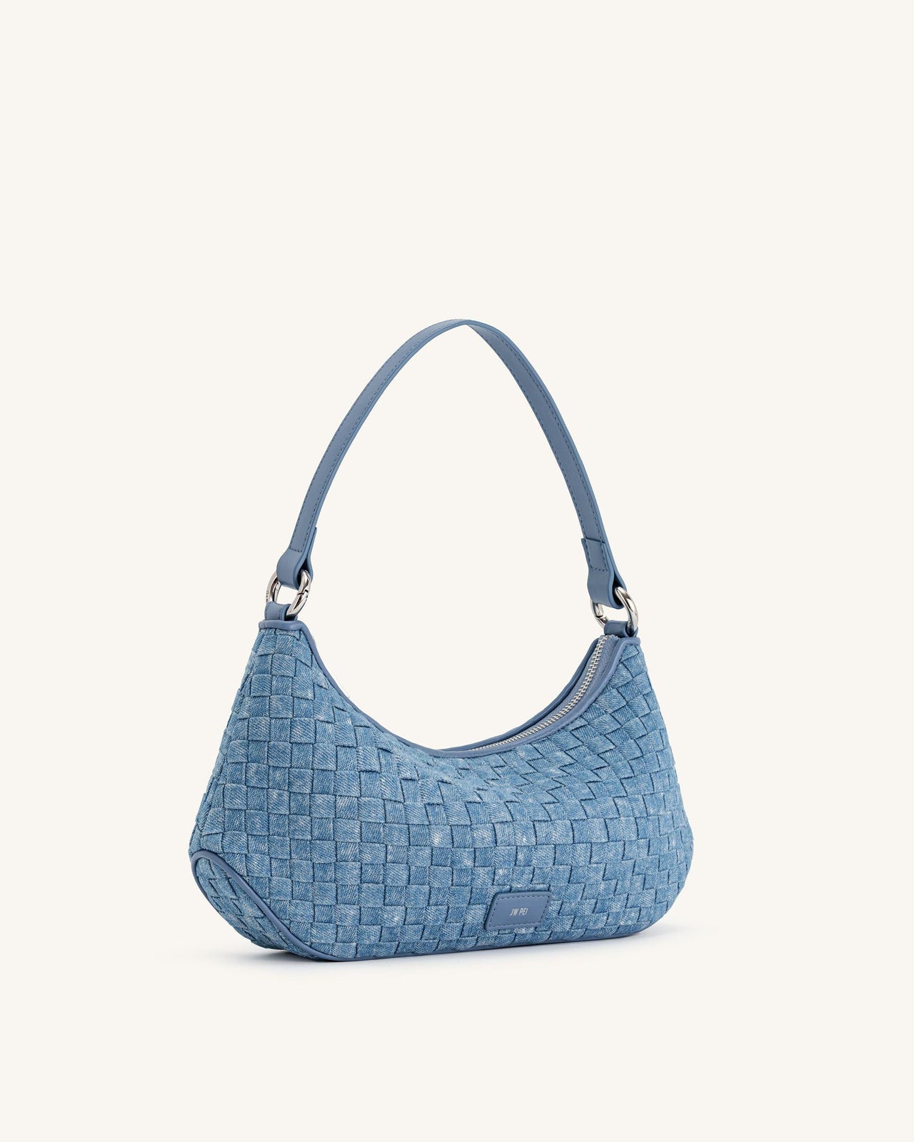 Lily Schultertasche - Blaues Denim-Gewebe