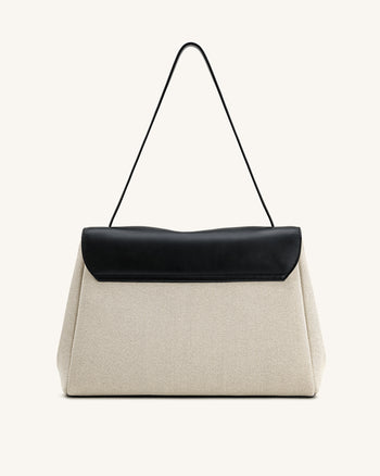 Hilary Schultertasche – Schwarzes Canvas