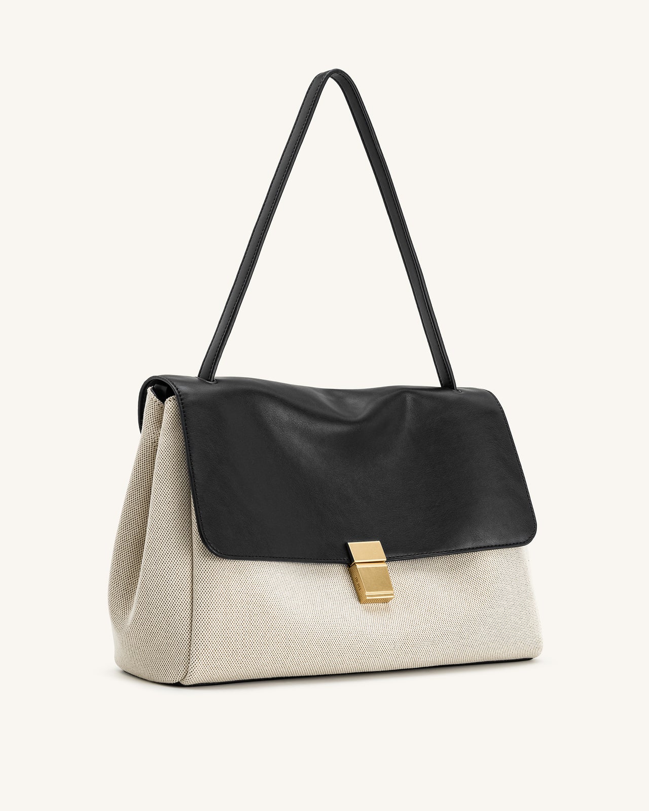 Hilary Schultertasche – Schwarzes Canvas